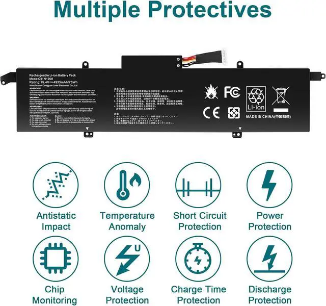 Alt view image 4 of 7 - ASUNCELL C41N1908 Battery Replacement for Asus ROG Zephyrus G14 GA401II GA401IV GA401IH GA401IU GA401IV GA401IV-BR9N6 GA401Q GA401QH GA401QM