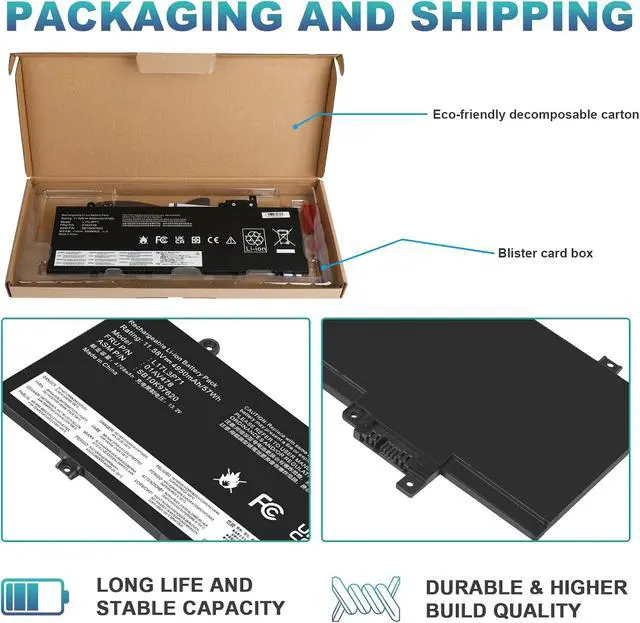 Alt view image 5 of 7 - Fancy Buying 01AV479 L17L3P71 L17M3P72 Laptop Battery for Lenovo ThinkPad T480S Series Notebook 01AV478 01AV480 01AV479 SB10K97621 SB10K97622 SB10K97620 11.58V/57Wh