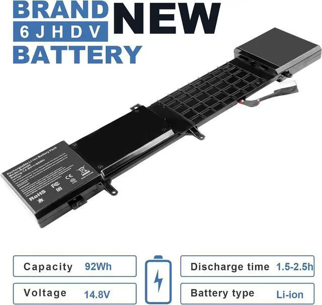 Alt view image 3 of 7 - Fancy Buying 8-Cell 92WH 6JHDV Notebook Battery for Dell Alienware 17 R3 P43F002 R2 P43F001 ALW17ED-1728 2728 3728 3828 4718 4738 AW17R3-3758SLV 7092SLV 4175SLV 8342SLV 1675SLV 6JHCY 5046J YKWXX