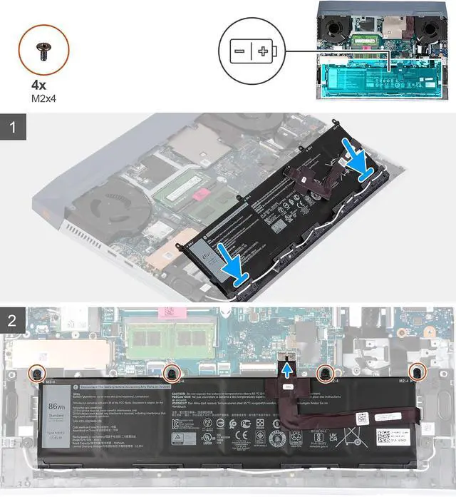 Alt view image 4 of 5 - DELL 69KF2 11.4V 86Wh 6-Cell Battery For Dell G7 15 7500,G15 5510 5511 5515 5520 5521,XPS 9500 9510 9520,Precision 5550 5560 5570,Alienware M15 R3,M15 R4,M17 R3,M17 R4,Inspiron 7510 7610 7620 Laptops