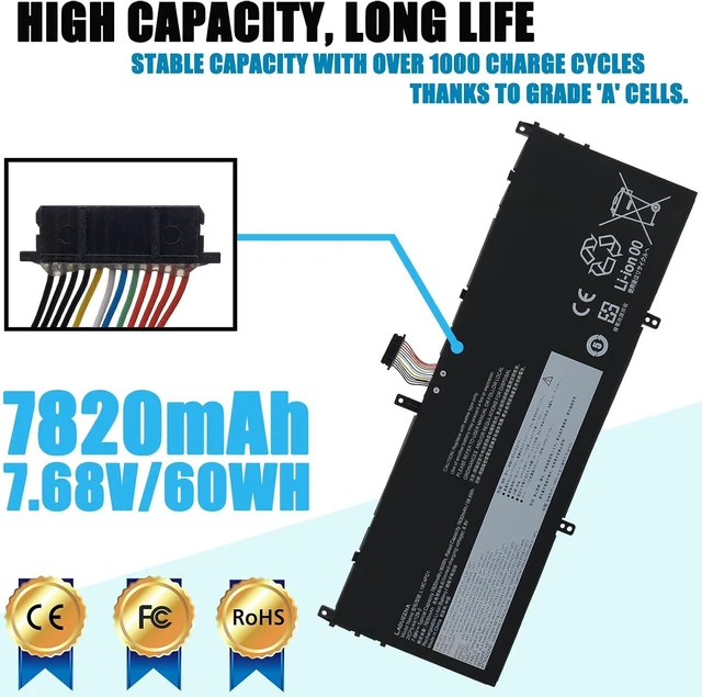 Alt view image 2 of 6 - L19C4PD1 Laptop Battery Compatible with Lenovo ideapad Yoga 6-13ARE05 6-13ALC6 Yoga C640-13IML LTE Series L19D4PD1 SB10W67395 5B10W67385 5B10U65274 SB10W67360 5B10W67329 5B10U65275 60Wh