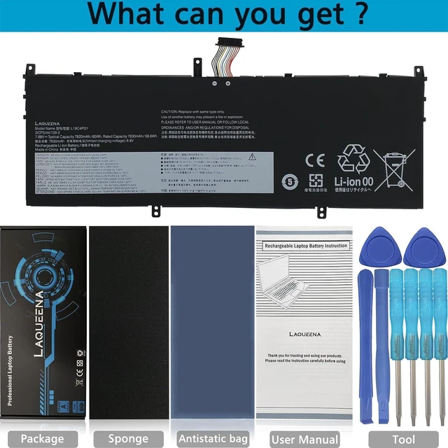 Alt view image 3 of 6 - L19C4PD1 Laptop Battery Compatible with Lenovo ideapad Yoga 6-13ARE05 6-13ALC6 Yoga C640-13IML LTE Series L19D4PD1 SB10W67395 5B10W67385 5B10U65274 SB10W67360 5B10W67329 5B10U65275 60Wh