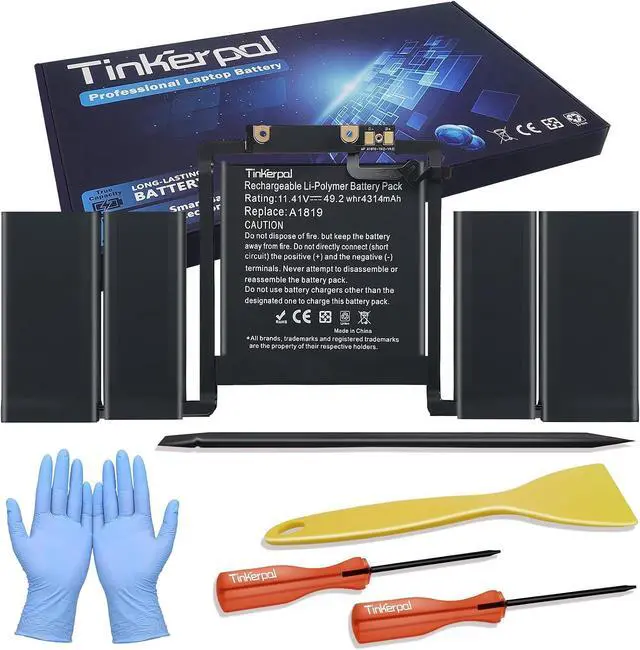 Main image of A1819 A1706 Laptop Battery Compatible with MacBook Pro 13 inch Touch Bar (Late 2016, Mid 2017) with Tools EMC3071 EMC3163 11.41V 49.29Wh