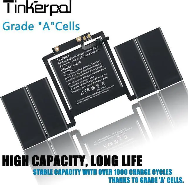 Alt view image 2 of 5 - A1819 A1706 Laptop Battery Compatible with MacBook Pro 13 inch Touch Bar (Late 2016, Mid 2017) with Tools EMC3071 EMC3163 11.41V 49.29Wh