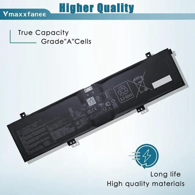 Alt view image 3 of 7 - C41N2101 Laptop Battery Replacement for Asus ROG Zephyrus G14 GA402 GA402R GA402RJ TUF Dash F15 FX517 Zenbook Pro 14 UM6702RA Duo VivoBook Pro 15X OLED K6501ZM Series 0B200-04110100