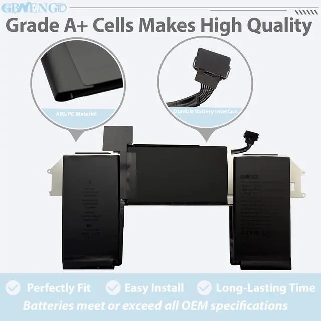 Alt view image 3 of 6 - A2389 A2337 Laptop Battery Replacement for MacBook Air 13 inch Model A2337 2020 M1 EMC 3598 MGN63 MGN73 MGN63LL/A MGN73LL/A 3ICP5/63/120
