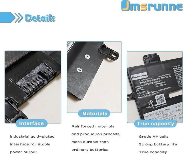 Alt view image 3 of 7 - L20M4P71 Laptop Battery Replacement for ThinkPad X1 Carbon 9th 10th Gen X1 Yoga 7th 6th Gen 2021 Series L20C4P71 L20D4P71 L20L4P71 SB10T83218 SB10T83216 SB10T83215 SB10T83217