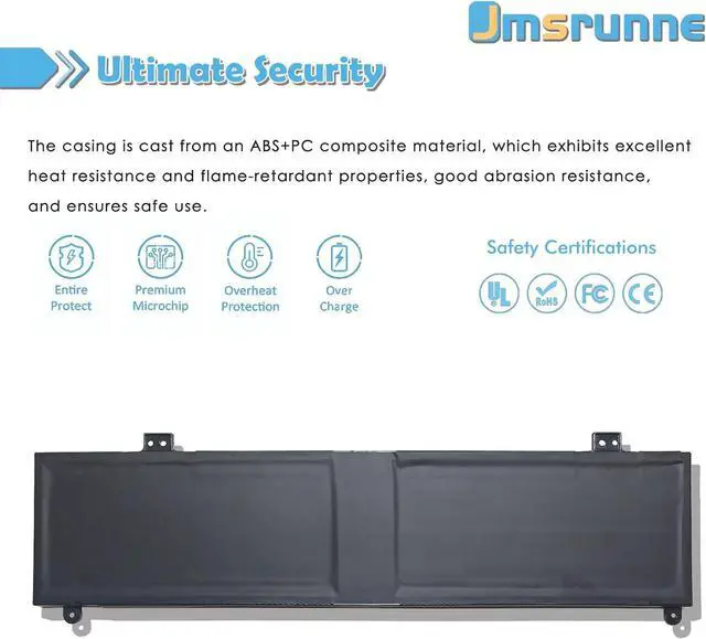 Alt view image 4 of 7 - C41N2013 C41N2013-1 Laptop Battery Replacement for Asus ROG Strix G713 G513 Scar G733 G533 TUF Gaming A15 FA507 A17 FA707 Zephyrus GA502 GA503 S17 GX703 M16 GU603 ProArt Studiobook 16 OLED 90Wh