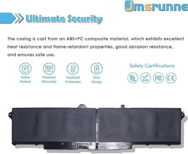 Alt view image 4 of 7 - 9JRV0 Laptop Battery Replacement for Dell Precision 3571 3561 / Alienware m17 R5 AMD/Latitude 5521 5531 Series Laptop 0P3TJ 00P3TJ 05RGW R05P0 0R05P0 11.4V