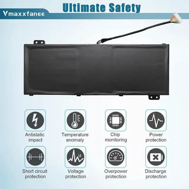 Alt view image 4 of 7 - 57.48Wh AP21D8M Laptop Battery Replacement for Acer Nitro 5 AN515-47 AN515-46 AN515-58 AN515-58-766R AN515-58-56CL AN515-58-72QR,Nitro V 15 ANV15-51,Nitro 16 AN16-51 AN16-51-74BV Series