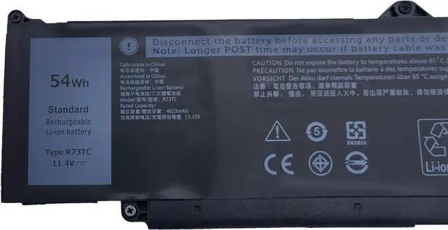 Alt view image 2 of 6 - R73TC Laptop Battery Compatible with Dell Latitude 3340 3440 3480 3540 3580 5340 5440 5540 Series KDM9P DR02P GRWKG 2X1V9 GTG7N - 11.4V 54Wh