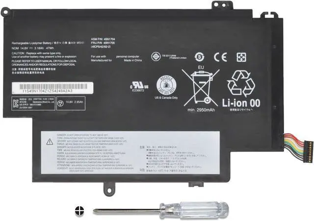 Main image of 45N1704 45N1705 45N1706 45N1707 Laptop Battery for Lenovo Thinkpad 12.5" S1 Yoga 12 20CD 20CDA 20DL 20DK S1-120 S1-S240 Series 20CDS00800 20CDS00700 20CDS00500 4ICP5/42/62-2 14.8V/47Wh/3180mAh