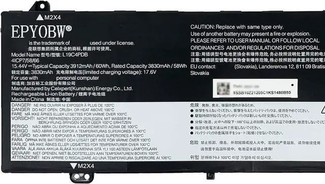 Alt view image 4 of 7 - L19C4PDB Laptop Battery 60Wh 3912mAh 4-Cell 15.44V Compatible with Lenovo ThinkBook 14 G2 G3 G4 G5 / ThinkBook 15 G2 G3 G4 G5 / ThinkBook 14s Yoga ITL / 14s Yoga G2 G3 Series L19M4PDB L20M4PDB