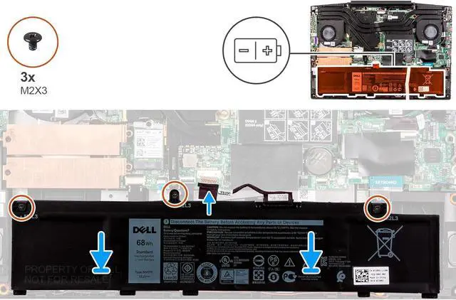 Alt view image 3 of 4 - DELL 266J9 11.4V 51Wh 3-Cell Notebook Battery For DELL G3 15 (3500), G3 15 (3590),G5 15 (5500), G5 15 (5505), SE 5505 , Inspiron 14 5000 (5490) Laptops P/N: 266J9 0M4GWP M4GWP 0PN1VN MV07R W5W19