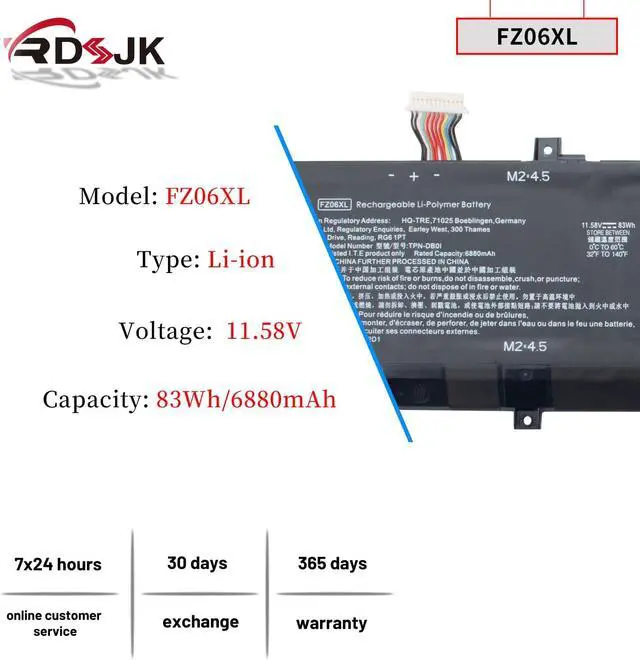 Alt view image 2 of 7 - FZ06XL Laptop Battery for HP Envy 16-H0000 16-H0787NR 16-H0000TX 16-H0112NR 16-H0795NG 16-H0034TX 16-F0023DX Spectre X360 2-in-1 16-F0000 16T-F000 16-F0035NR 16-F1075NG FZ06083XL M47636-2D1 M48025-005