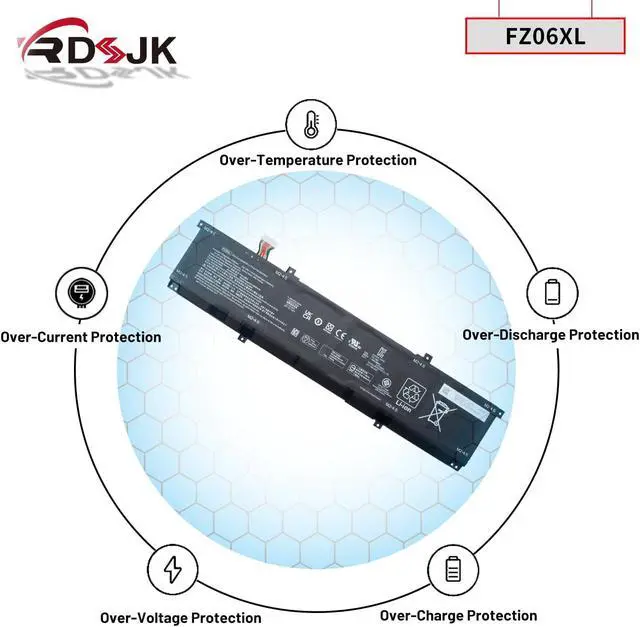 Alt view image 6 of 7 - FZ06XL Laptop Battery for HP Envy 16-H0000 16-H0787NR 16-H0000TX 16-H0112NR 16-H0795NG 16-H0034TX 16-F0023DX Spectre X360 2-in-1 16-F0000 16T-F000 16-F0035NR 16-F1075NG FZ06083XL M47636-2D1 M48025-005