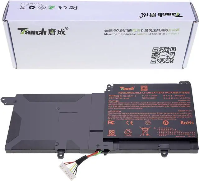 Main image of Tanch Genuine N130BAT-3 Laptop Battery 6-87-N130S-3U9A1 6-87-N130S-3U9 3ICP5/62/72 6-87-N130S-31A00 Replacement for Clevo N130BU N130WU N131WU N131BU N141WU N141ZU N140WU N250PU S4System76 Galago Pro
