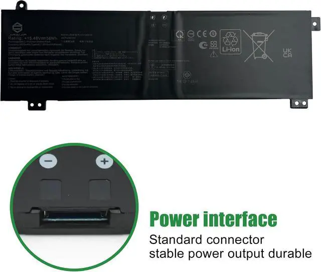 Alt view image 3 of 6 - C41N2010 Laptop Battery Replacement for Asus Rog Strix G15 G513IC G513IH G513QC G513QE G17 G713QE Series Notebook 15.48V 56Wh 3620mAh