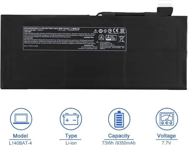 Alt view image 2 of 6 - JOTACT 73Wh L140BAT-4 Laptop Battery Compatible with Lemp9 System76 Darter Pro 2021 L140CU L141CU L140MU L141MU Series 7.7V
