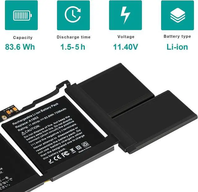 Alt view image 2 of 7 - ASUNCELL Battery for MacBook Pro 15 Inch A1990 (Mid 2018 2019), Laptop Battery Replacement Model A1953 Battery EMC 3215 3359 7400mAh (Upgraded 6.2 Versions)