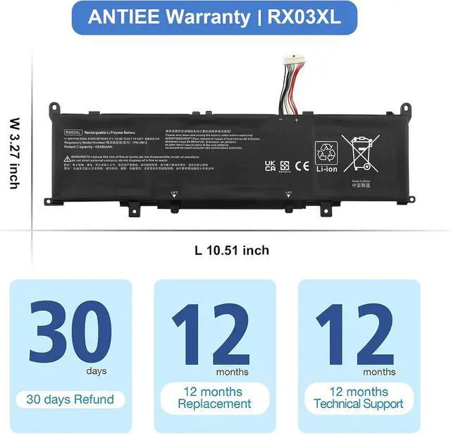 Alt view image 7 of 7 - RX03XL Laptop Battery Replacement for HP EliteBook 630 G11 640 G11 645 G11 660 G11 ProBook 440 G11 445 G11 460 G11 465 G11 Series N78704-005 TPN-DB1Z N70706-005 N69453-CF1 HSTNN-WB0H 54Wh 11.58V
