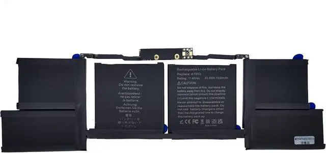 Alt view image 2 of 7 - A1953 A1990 Laptop Battery Replacement for MacBook Pro 15" Mid 2018 2019 EMC 3215 EMC 3359 Touch Bar MV902LL/A MV912LL/A MV922LL/A MV932LL/A MV942LL/A MV952LL/A MV962LL/A (11.4V 83.6Wh/7336mAh)
