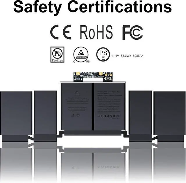 Alt view image 6 of 7 - A1964 A1989 A2251 Battery Replacement for MacBook Pro 13 Inch A1989(Mid 2018, 2019) & A2251 (2020), A1964 Laptop Battery Replacement EMC 3214 EMC 3358 EMC 3348 11.41V 58 Wh