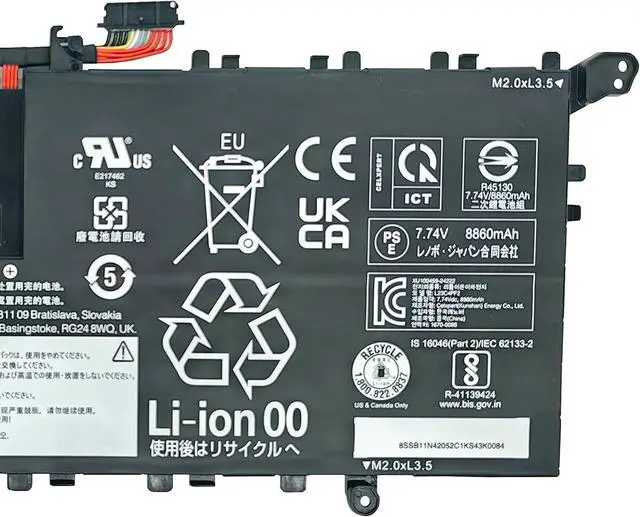 Alt view image 3 of 5 - L23C4PF2 Battery 70Wh 9050mAh Replacement for Lenovo Yoga Slim 7 14Q8X9 Type 83ED Series SB11N42052 5B11N42051 L23M4PF2 SB11N42050 5B11N42049 7.74V 4-Cell