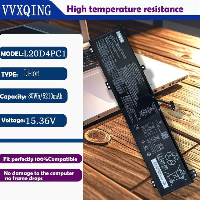 Alt view image 2 of 7 - L20D4PC1 L20C4PC1 80Wh Laptop Battery Compatible with Lenovo Legion 5 Pro-16ACH6 16ACH6H 16ITH6H16ITH6 Legion 5-15ITH6 15ITH6H 15ACH6 15ACH6A 15ACH6H Legion 7-16ITHg6 16ACHg6 Series 15m-bp0xx 15-bq2xx