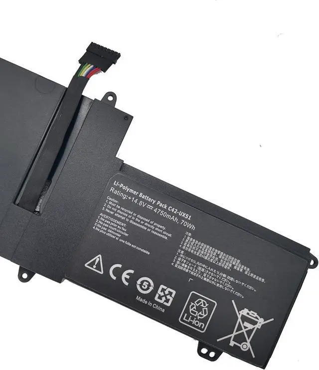 Alt view image 2 of 6 - C42-UX51 Replacement Laptop Battery Compatible with Asus UX51 UX51VZ U500VZ UX51VZA C42-UX51 Series Zenbook Laptop 14.8V 70Wh