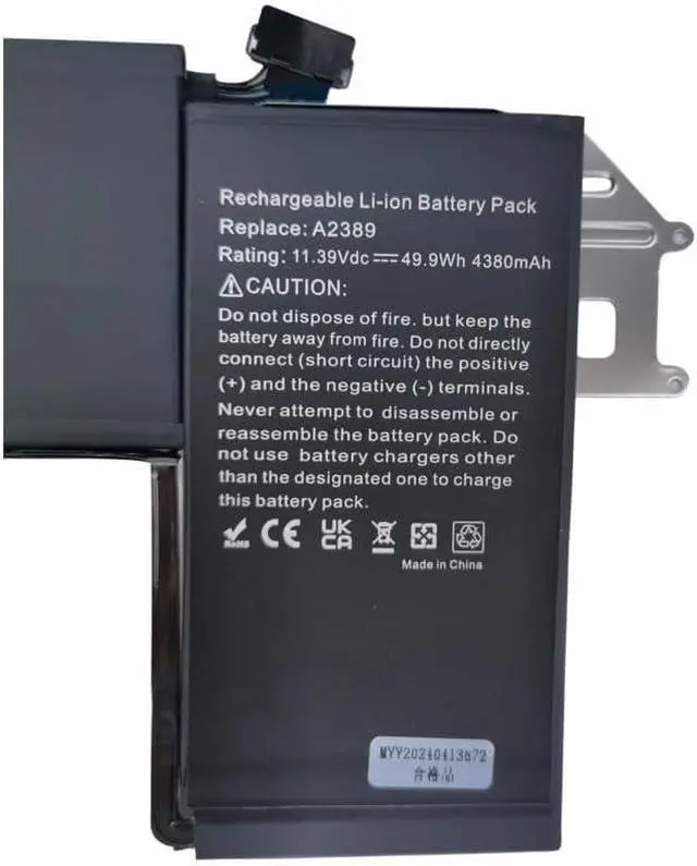 Alt view image 3 of 7 - A2389 A2337 Laptop Battery Replacement for MacBook Air 13 Inch A2337 M1 2020 EMC 3598 MGN53LL/A MGN83LL/A MGN63LL/A MGN93LL/A MGND3LL/A MGN73LL/A MGNA3LL/A MGNE3LL/A (11.39V 49.9Wh/4380mAh)