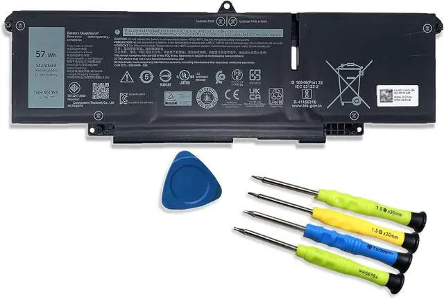 Main image of 66DWX Laptop Battery Replacement for Dell Latitude 7340 7350 7440 7450 7640 7650 Series 047T0 WW8N8 P176G001 P176G P126F001 P175G001 P175G P126F 11.4V 57Wh 4878mAh 3-Cell