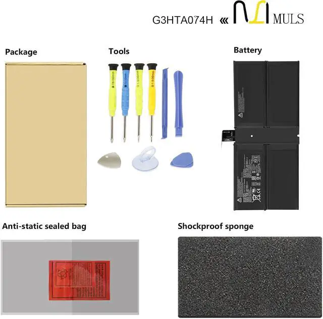 Alt view image 6 of 7 - MULS G3HTA074H Battery for Microsoft Surface Pro 7 Plus, Surface Pro 7 1960