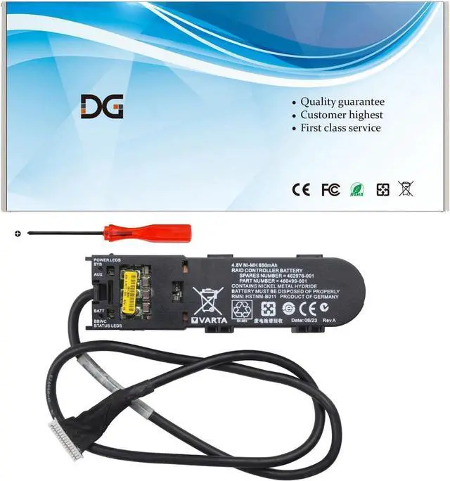 Main image of DGFTB 460499-001 462976-001 New Laptop Battery for HP Smart Array P P212 P400 P410 P410i P411 P800 Raid Controllers Series 462969-B21 381573-001 398648-001 HSTNM-B011 4.8V 650mAh