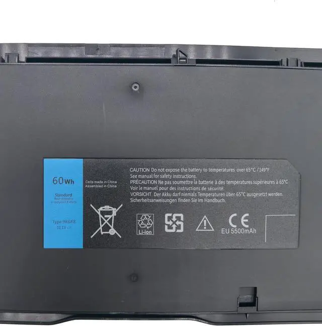 Alt view image 2 of 6 - 9KGF8 Replacement Laptop Battery Compatible with Dell Latitude 6430u Ultrabook Series FNTV 7HRJW 7XHVM TRM4D XX1D1 312-1424 312-1425 - 11.1V 60Wh
