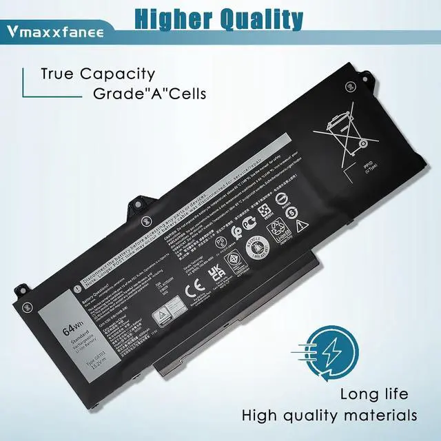 Alt view image 3 of 7 - GRT01 64Wh Battery Replacement for Dell Latitude 5521 5531 5421 5431 Precision 3470 3561 3571 3581 Series Laptop 0P3TJ 00P3TJ 0R05P0 R05P0 05RGW