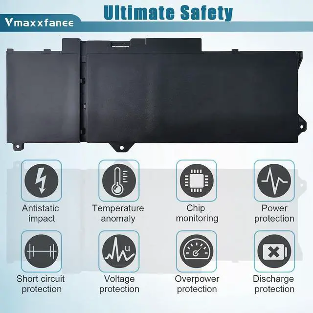 Alt view image 4 of 7 - GRT01 64Wh Battery Replacement for Dell Latitude 5521 5531 5421 5431 Precision 3470 3561 3571 3581 Series Laptop 0P3TJ 00P3TJ 0R05P0 R05P0 05RGW