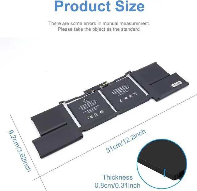Alt view image 2 of 6 - A1953 A1990 Battery Replacement for MacBook Pro 15" Mid 2018 2019 EMC 3215 EMC 3359 Touch Bar MV902LL/A MV912LL/A MV922LL/A