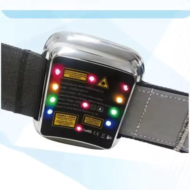 Alt view image 2 of 3 - COZING wristband LLLT Watch 4 Colors lights Intracranial therapy with nasal and ear laser probe, LCD screen