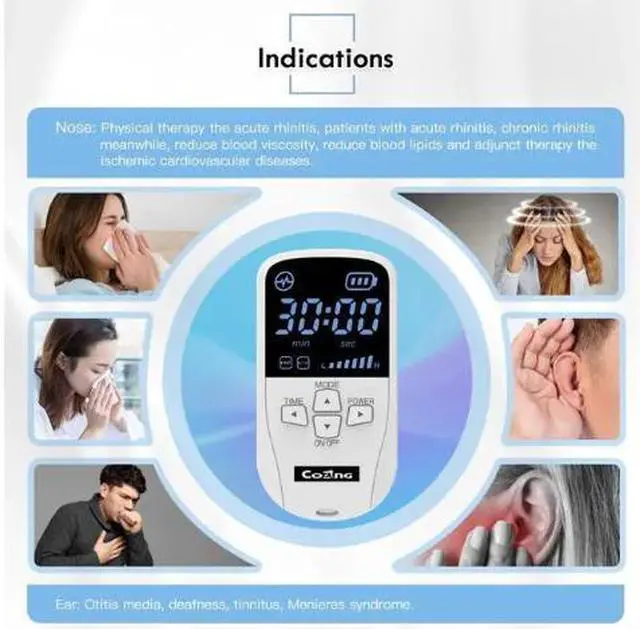 Alt view image 3 of 5 - COZING Nose Rhinitis Sinusitis relief Therapy Massage Hay Fever Low Frequency Pulse Laser Health Care Machine