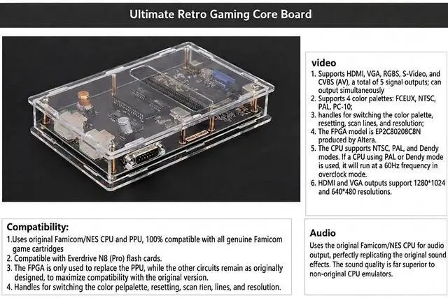 Alt view image 5 of 9 - Generic Brand RGB FC Famicom Retro Video Game Console with HDMI Port, Multi-Output Support for RGB, S-Video, VGA, AV, Compatible with PAL, Dendy, NTSC,A complete set of products