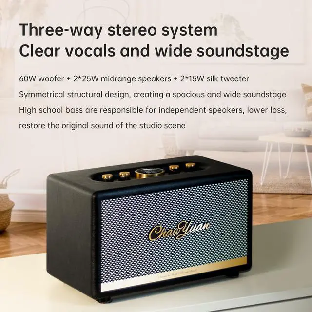 Alt view image 2 of 7 - CHOYONG Maestro C2 WiFi Speaker Wireless Bluetooth Smart Speaker,Three-Way Speaker System,Internet Radio Global Station,Record Player Compatible with RCA Input,Choyoung C2