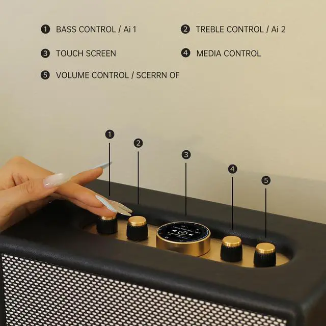 Alt view image 5 of 7 - CHOYONG Maestro C2 WiFi Speaker Wireless Bluetooth Smart Speaker,Three-Way Speaker System,Internet Radio Global Station,Record Player Compatible with RCA Input,Choyoung C2