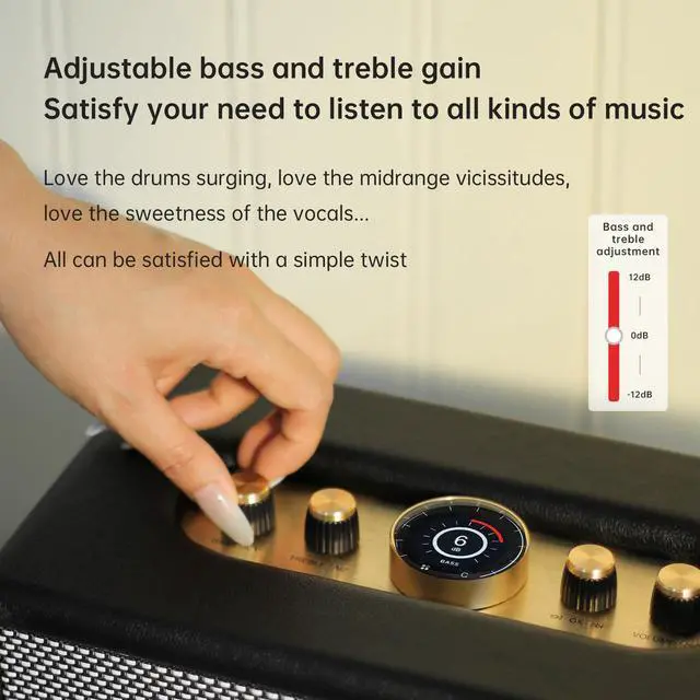 Alt view image 7 of 7 - CHOYONG Maestro C2 WiFi Speaker Wireless Bluetooth Smart Speaker,Three-Way Speaker System,Internet Radio Global Station,Record Player Compatible with RCA Input,Choyoung C2