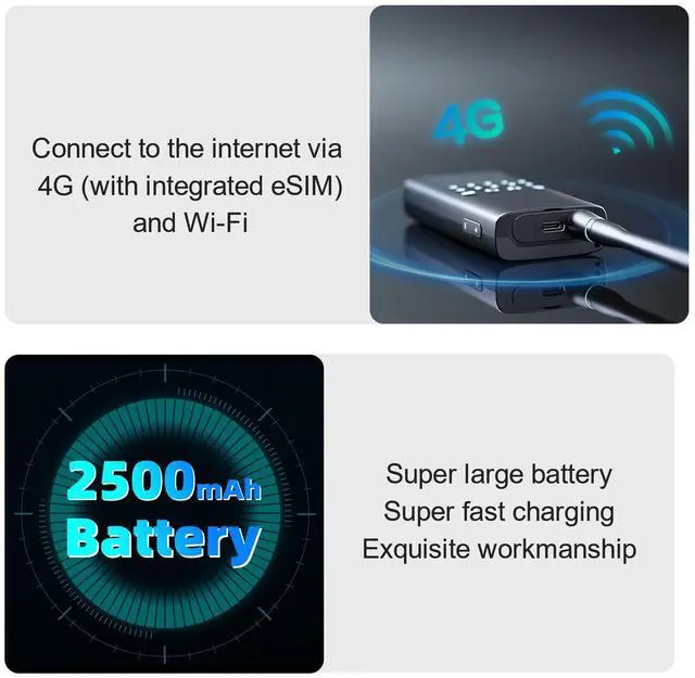 Alt view image 7 of 7 - Choyong WT2 4G+WiFi Unlimited Range Rapid Walkie Talkies 50,000+km Long Range PoC with SIM Cards Global Two Way Radios