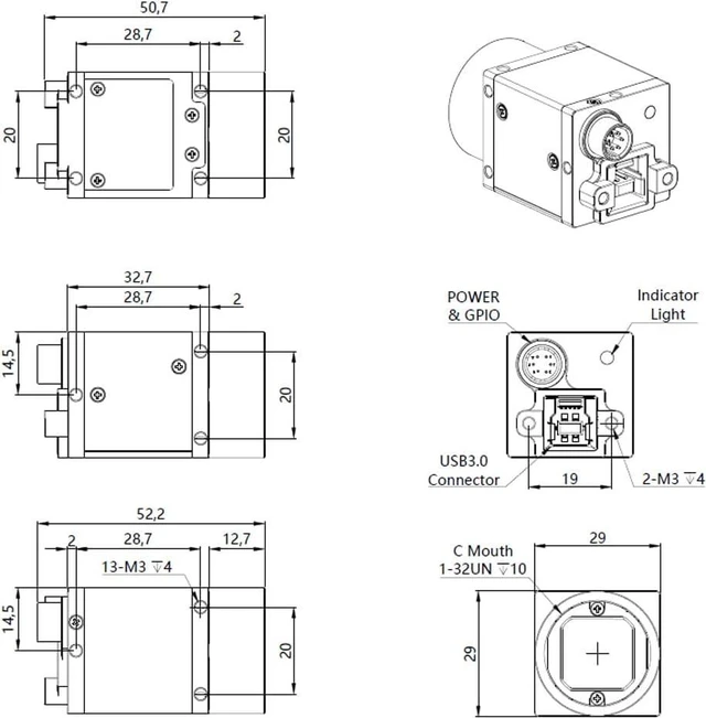 Alt view image 7 of 7 - 790fps High Speed USB3.0 Machine Vision Camera, 0.3MP Color
