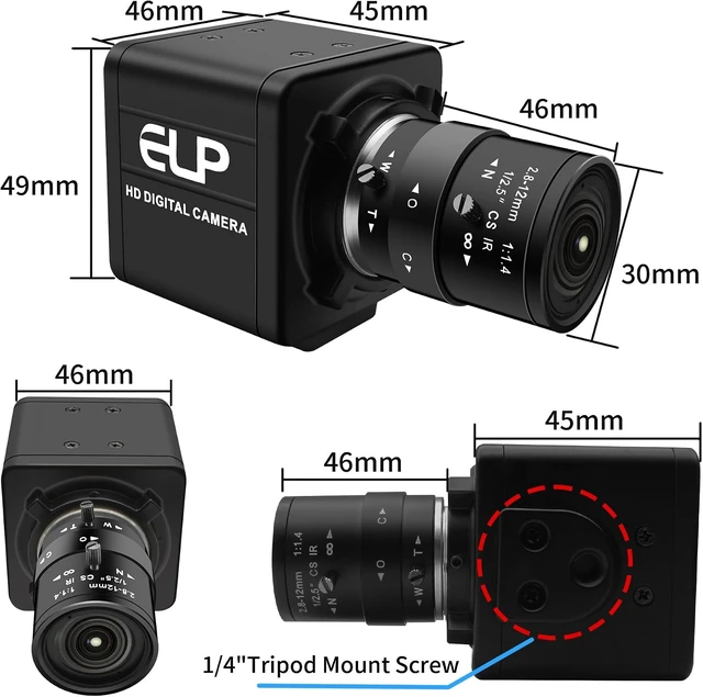 Alt view image 7 of 7 - 1080P USB Industrial Camera, IMX323 Low Light Webcam with H.264