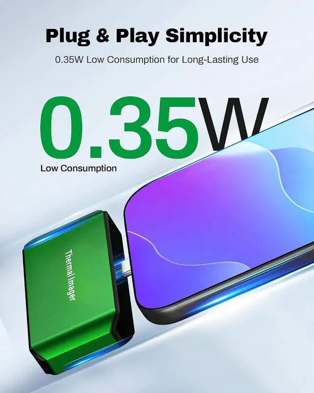 Alt view image 7 of 7 - M256 Thermal Camera, 512x384 TISR Resolution Thermal Imager, 256x192 IR Resolution, -4°F~842°F Temp Range, Thermal Imaging Camera for Android Smartphones and PC(Green)