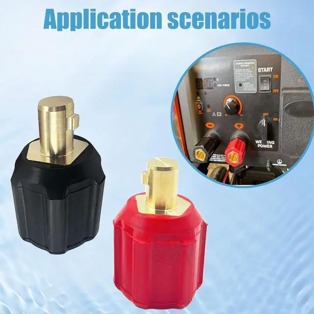 Alt view image 7 of 7 - 05335 Solder Wire Adapter Set, Dinse Type Machine Plug Connector, Connect Lenco or Tweco Style LC40 Male to Dinse Style Female, Includes 1 Red and 1 Black Adapter,