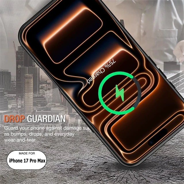 Alt view image 5 of 7 - Battery Case for iPhone 17 Pro Max,12000mAh Rechargeable Portable Charging Case with Wireless Charging Compatible for iPhone 17 Pro Max (6.9inch) with Carplay Extend Battery Pack Charger Cover (Black)